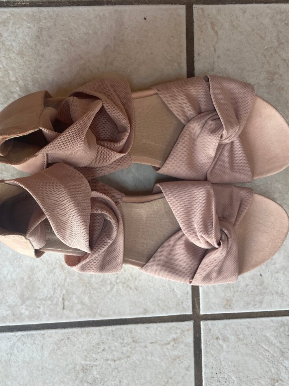 Eileen Fisher women's pink zanya mesh sneaker platform sandals size 8 neutral